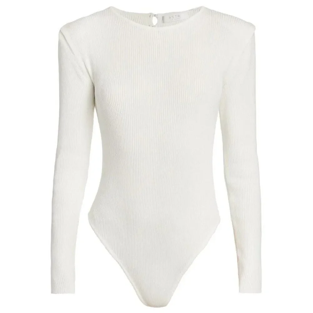 ASTR The Label Felice Ribbed Open Back Bodysuit